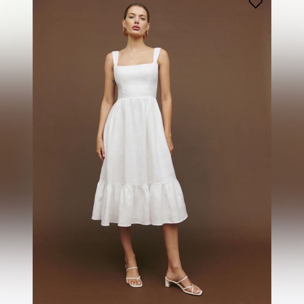 Reformation Bucatini Linen Midi Dress